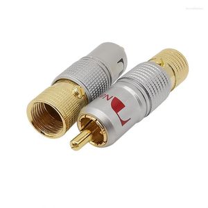 Acessórios de iluminação 1/2pcs Gold RCA Plug Plug Licking Non Solda Audio -falante Terminal Male