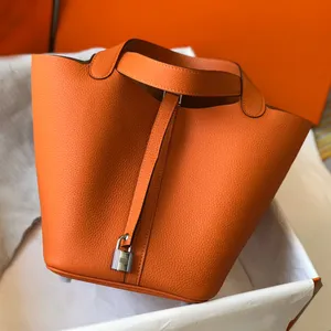 10A hochwertige Designer-Beuteltaschen aus echtem Togo-Leder, Gemüsekorb-Tragetaschen, klassische Handtaschen mit Verschluss