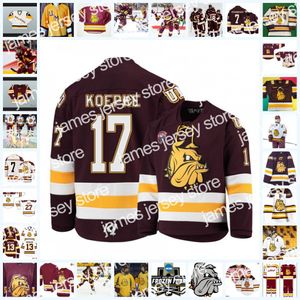 UMD Minnesota Duluth Bull Bull Dogs Hockey Jersey 37 Jay Rosehill 38 Jon Rohloff 1 Chico Resch 21 Mason Raymond 25 Shjon