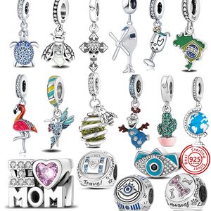 925 Gümüş Cazibe Boncuk Fit Pandora Charms Charms Bilezik Boncuklar Arı Kötü Şarap Gözleri Charmes Ciondoli Diy İnce Boncuk Takılar