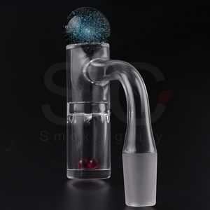 Smoke Auto Spinner Fully Weld Beveled Edge Quartz Banger Chamber with Dichro Glass Cap For Dab Rig Pipes bongs