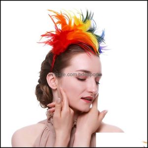 Party Favor Women Feather Head Band Kolor Brides Nekury Gift Hair Hoop Opp Packing Sprzedaj się dobrze z różnym wzorem 14DX J1 Drop D Dh9on