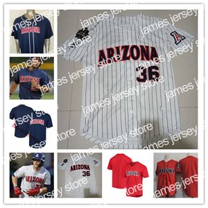 O beisebol da faculdade usa a camisa de beisebol da NCAA Arizona Arizona Jacob Blas Matthew Dyer Ryan Holgate Quinn Flanagan Johnny Field J.Farris Alex Mejia Seth