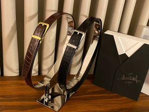 Cintura MB di marca di lusso cinture da uomo replica ufficiale di alta qualità Realizzata in vera pelle di vitello con cintura con fibbia avanzata per uomo MB003