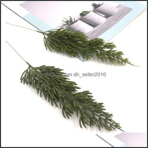 Andra evenemangsfestleveranser Party Supplies 26 cm Green Pine Christmas Leaves Decorations For Home Plastic Vases Wedding Decorative Flo DHXK4