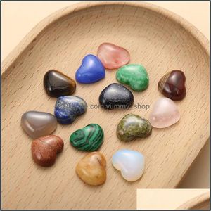 Stone 10mm Lover Heart Quartz Loose Crystal Stone Cabochons Seven Chakras p￤rlor f￶r smycken som g￶r l￤kande grossistdrop leverans 202 dhnng