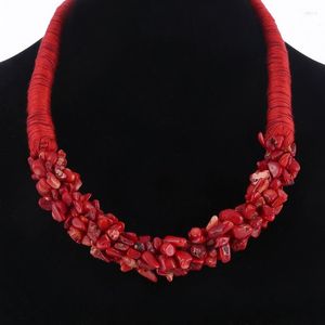 Anhänger Halsketten Original Böhmischen Korallen Aussage Choker Für Frauen Natürliche Stein Kragen Weibliche Schmuck Geschenk