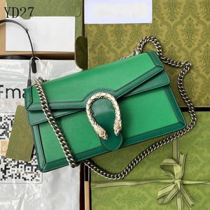 Klassische Top-Qualität Umhängetasche Luxusgüter Kette Mode 2023 Plaid Blume Marke Brieftasche Vintage Damen Greens Leder Handtasche Designer