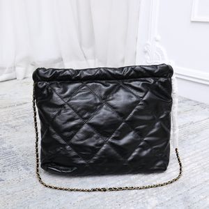 Bolsa Tote Feminina Bolsa de Grande Capacidade Couro de Bezerro Brilhante Acolchoado Corrente Dourada Bolsa Hobo Feminina Compras Bolsas de Ombro Transversais Magnéticas