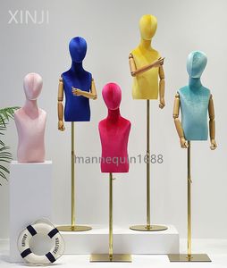 Fashionable Full Body Mannequins Red Color Linen Fabric Child Dummy kids mannequins Clothing Store Children's Model Props Display Stand for Clothes Displays