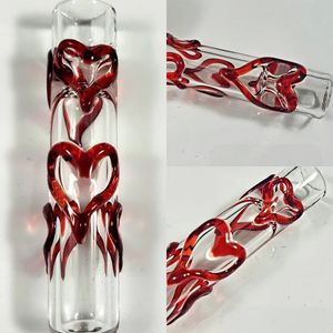 Vintage Love Heart Glass Smoking Pipe Bong Hookah Pipe can put customer logo by DHL UPS CNE