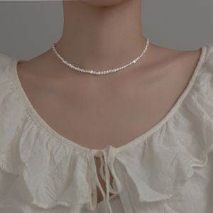 Luksusowy 925 Srebrny Barokowe Pearl Pearl Naszyjnik dla kobiet Prezent