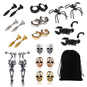 Stud Halloween Decoration halloween costumes for woman 3D Creepy Black Spider Ear Earrings Haloween Party DIY 220901