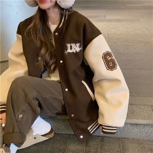 여성 재킷 힙합 고스 ​​대표팀 폭격기 사이버 Y2K 재킷 여성 스프링 야구 기본 Jaket Techwear Cardigan for Women Coat Boyfriend 220901