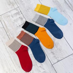 Men's Socks Produtos de alta qualidade Cotton Men Small Square Brand Designer Casual Rodty Dress Business Chaussettes engraçados