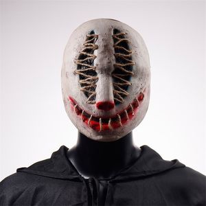 Party Masks Halloween Joker Mask Cosplay Scary Killer Clown Half Face Latex Helmet Party Costume Props