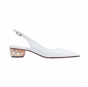 2022 Kvinnasandaler Pearl Rhinestones Embellish the Heel Charm Simple Elegant Charming Atmosphere Sandal