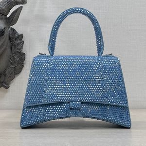 2024 sacos de noite strass ampulheta saco qualidade shimmer crossbody crescente bolsa feminina hobo bolsas couro genuíno real