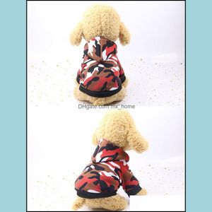 Dog Apparel Spring Autumn Winter Cloth New Pattern Pet Dog Clothes Camouflage Stain Resistant Handsome Cat Two Legged Hoodie Arrival Dhk2W