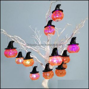 Inne imprezy świąteczne Flash Halloween lampa dyniowa Śliczna plastikowa światła kreatywna nocna dekoracja wisząca Lantern DBC VT0972 Dr Dhxsm