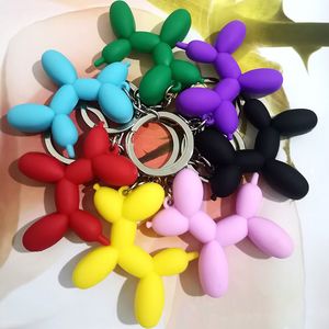 Fashion Key Ring Punk Balloon Dog Soft Rubber Keychains for Women Bag Pendant Jewelry Trinket Men's Car Key Chain DIY