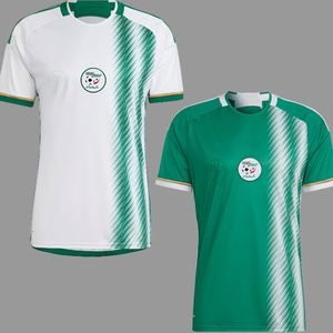 ファンプレーヤーバージョンAlgerie Soccer Jerseys ホワイトアウェイGreen Mahrez Feghouli Bennacer Atal Algeria Football Kits Shird Men Kids Sets Maillot De Foot