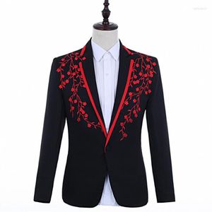 Men's Suits Singers Embroidered Blazer Men Designs Jacket Mens Stage Costumes Clothes Dance Star Style Dress Punk Rock Masculino Homme