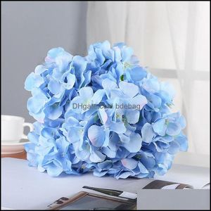 Decorative Flowers Wreaths New Design Artificial Silk Hydrangea Flower Head Wedding Bouquet Decoration Or Diy Production Backdrop Wi Dhjfd