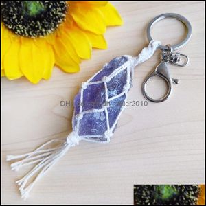 Konst och hantverk Natural Stone Crystal Key Chain 1 T2 Drop Delivery 2021 Home Garden Arts Crafts DHSeller2010 DHLS3