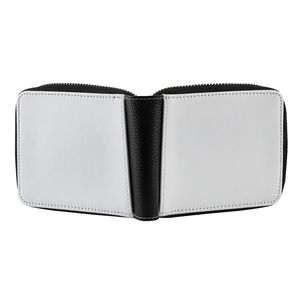 5 portafogli sublimazione fai da te bianco vuoto unisex PU porta carte di credito corto a croce singola doppia faccia