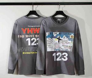 Herren Hoodies Sweatshirts RRR NO.123 Sweatshirts Hochwertiges graues Wash Do Old Cross Picture Print One Day Ship Out Hoodie T220901