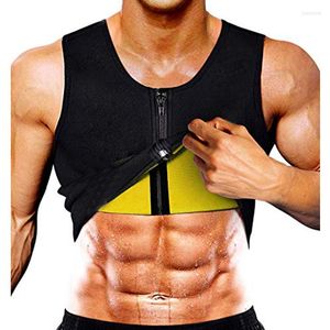 Unterhemden Neopren Sauna Workout Anzug Männer Taille Trainer Korsett Abnehmen Weste Reißverschluss Body Shaper Unterhemd Tank Top Shapewear