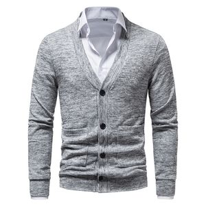 Mens Sweaters İlkbahar ve Sonbahar Erkekler hırka gündelik trim vneck örgü sweater gömlekleri içermiyor 220901