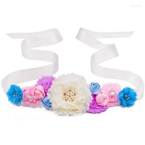 B lten Flower Girl Sash For Wedding Bridal Satin Ribbons Rhinestone Maternity Flowers Belt Women Girls Party Dress Accessories