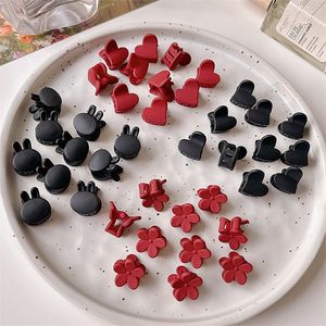 Mini Hair Clips Flower Heart-shaped Red Black Women's and Children's Hair Pin