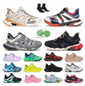 Ayakkabı Lüks Marka Erkek Kadınlar Günlük Ayakkabı Track 3 3.0 Siyah Pembe Spor Ayakkabı Tess.S. Gomma deri eğitmeni Naylon Baskılı Platform Balencaigashoe