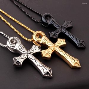 Pendant Necklaces Men's Jewelry Decoration Silver/Black/Gold Stainless Steel Classic Cross Necklace Free