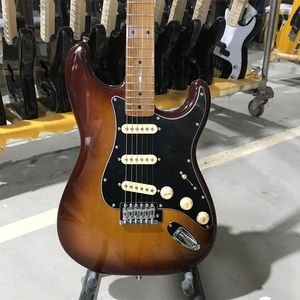 Chitarra elettrica Strat di alta qualità, corpo in ontano, manico in acero striato, chitarra personalizzata cinese