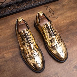 British Men Brogue Shoes PU Personality Tassel Carved Lace Fashion Business Casual Wedding Party Daily AD092 3f21 55be