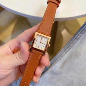 Fashion Letter Square Watch High-end Quartz Movement Pointer women's Wristwatches Luxury Design Leather Strap Watch Gift