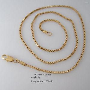 Chains Foromance 5g 18" YELLOW GOLD PLATED BOX LINK GREAT SHAPE CHAIN 45 CM NECKLACE/