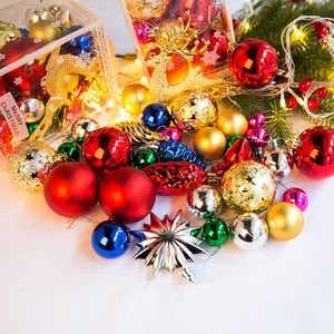 30pcs świąteczne jasne kulki Zestaw podarunkowy Przyśród Xmas Tree Malowane wiszące kulki na Navidad Nowy rok Dekoracja domu