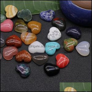 Stone 18Mm Flat Back Assorted Loose Stone Heart Shape Cab Cabochons Beads For Jewelry Making Wholesale Drop Delivery 2021 Dhseller2010 Dhjlb