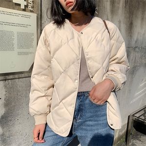 Womens Down Parkas Alien Kitty Winter Fashion Outwear Casual Jackets Solid Tops AllMatch Simple Fresh Stylish Warm Women Coat Loose Thicken 220902