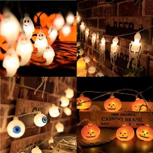 Altre forniture per feste per eventi 15m 10LED Luci per corde di Halloween Spider Skull Zucca Lampada Ornamento Decorazioni di Halloween Per la casa Horror House Hanging Lights 220901