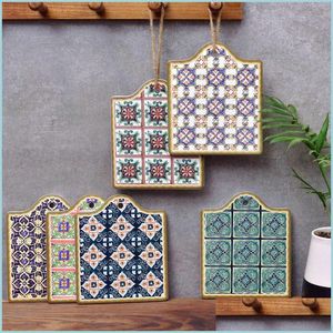 Mats Pads DunxdeCo Table Coasterze Moroccan Floret Brick Heat Pad Pad Kitchen Pot Holder Mesa Vintage Sim Homeindustry Dhnxy