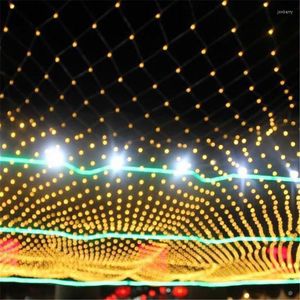 Str￤ngar 1.5m 96LEDS AC 220V utomhusfiske Net Ljusstr￤ng Stj￤rnstj￤rniga jultr￤dg￥rdsdekoration Fairy Lights Garland Holiday Lighting