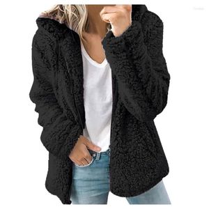 Jackets femininos de inverno feminino Moda plus size mulheres senhoras sólidas calorosas casaco falso o-pescoço o mais acessórios de roupas longas