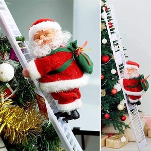 Decorações de Natal Natal Papai Noel elétrico Claus escalada Doll Doll Música criativa Decoração de Natal Toy Gift Gift Annody Gifts 220901