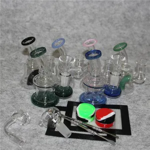 Glass bong tamponati in testa giallani per tubi per acqua fumante tubi di piattano di vetro da 14 mm con tazza da tazza da tazza.